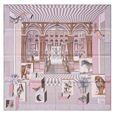 hermes silk grand theatre nouveau scarf 90 rose|HERMES Silk Grand Theatre Nouveau Scarf 90 Rose Pale.